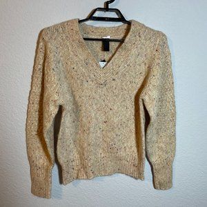 Magaschoni NWT Beige Confetti Alpaca Blend Speckled Sweater